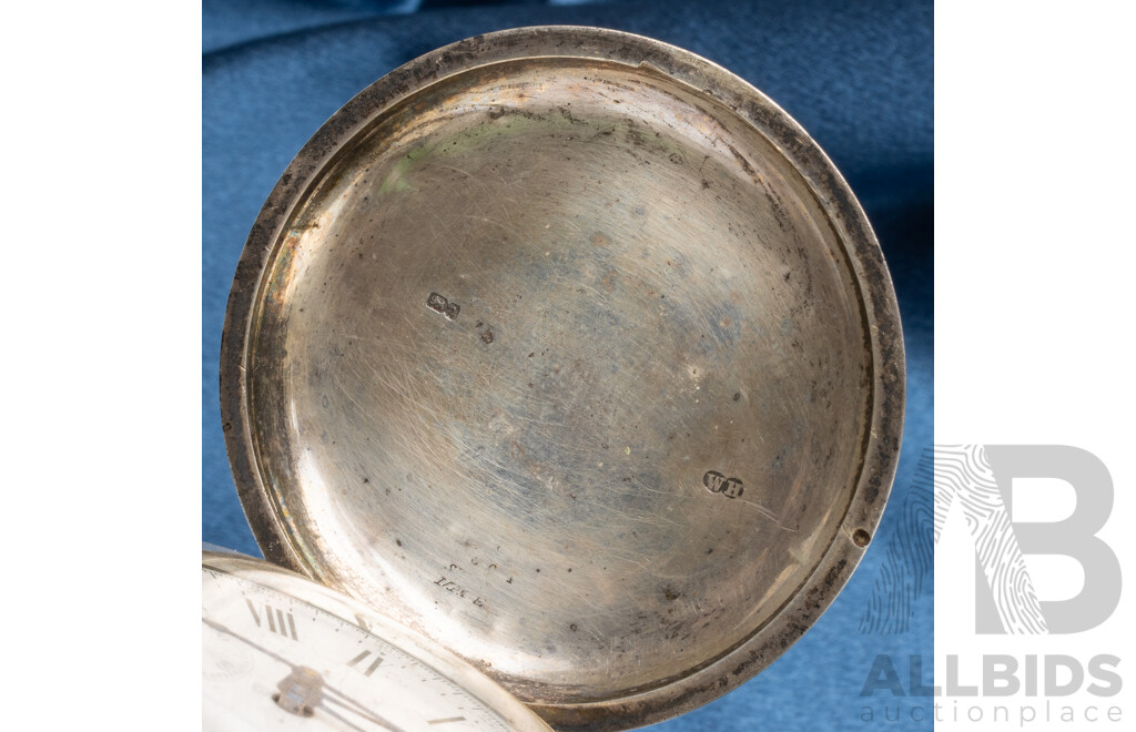 Vintage 1880's Silver & Gold Chronograph Pocket Watch - 122.4gms