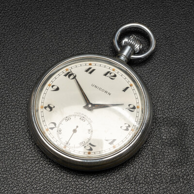 Vintage 'Unicorn' Swiss 15 Jewel Incabloc Pocket Watch - Circa 1950's
