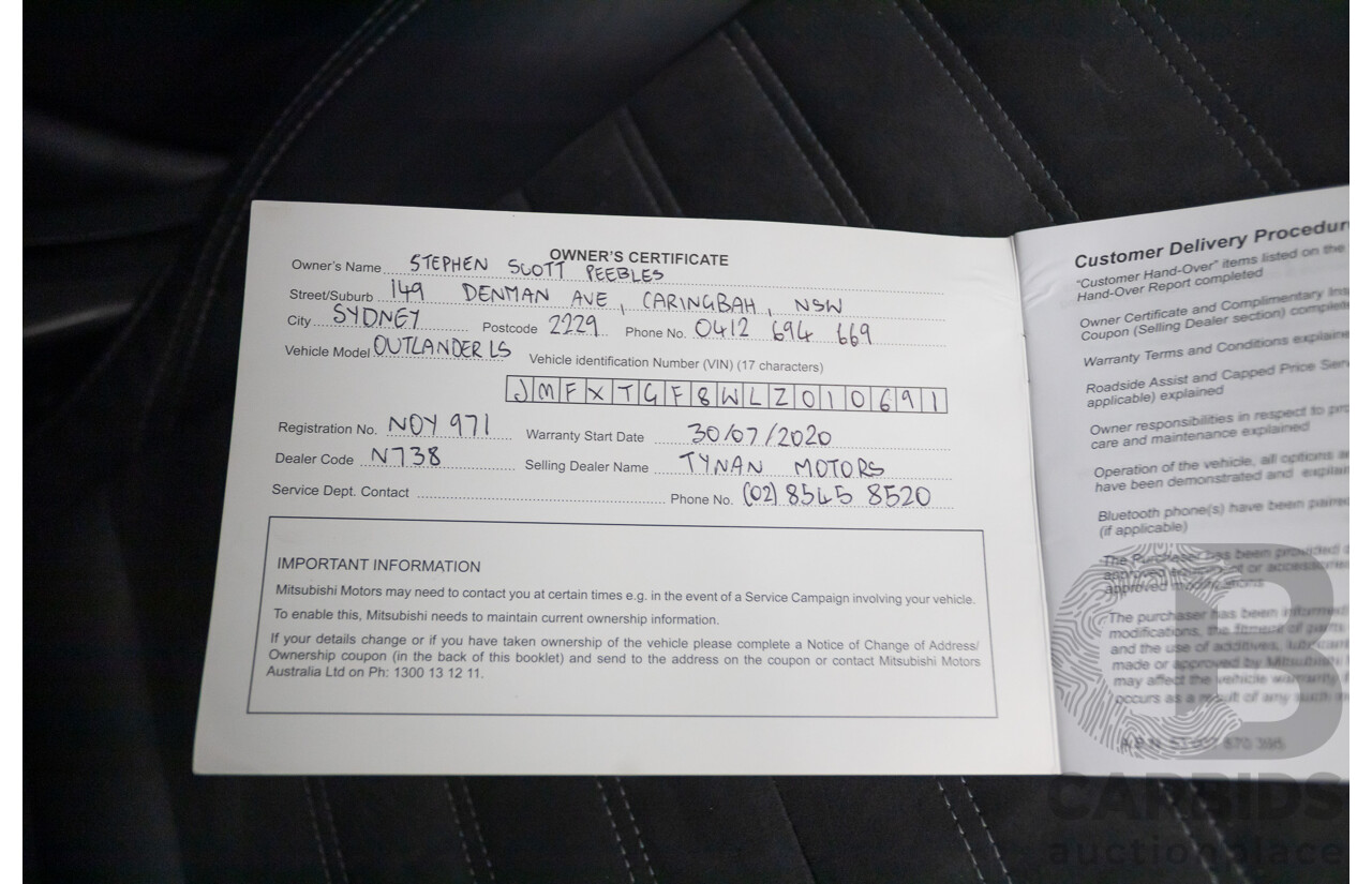 04/2020 Mitsubishi Outlander LS ZL MY20 4D Wagon Grey 2.4L - 7 Seats