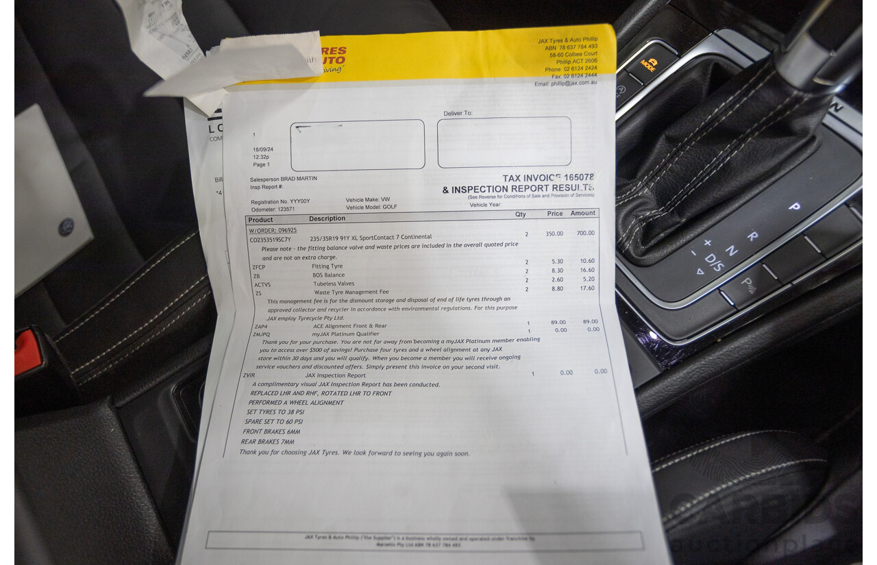 1/2018 Volkswagen Golf R Wolfsburg Edition (AWD) AU MY7.5 5D Hatchback Oryx White Pearl Turbo 2.0L