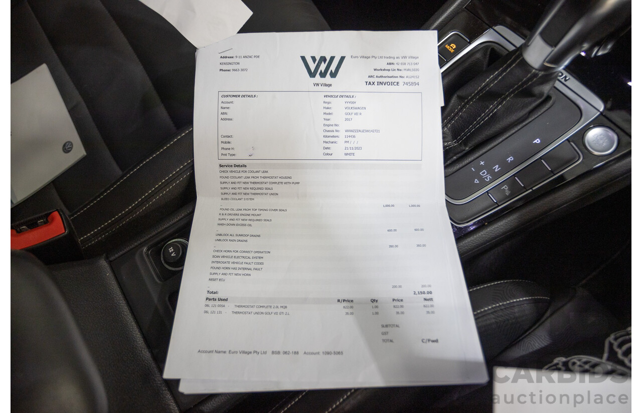 1/2018 Volkswagen Golf R Wolfsburg Edition (AWD) AU MY7.5 5D Hatchback Oryx White Pearl Turbo 2.0L