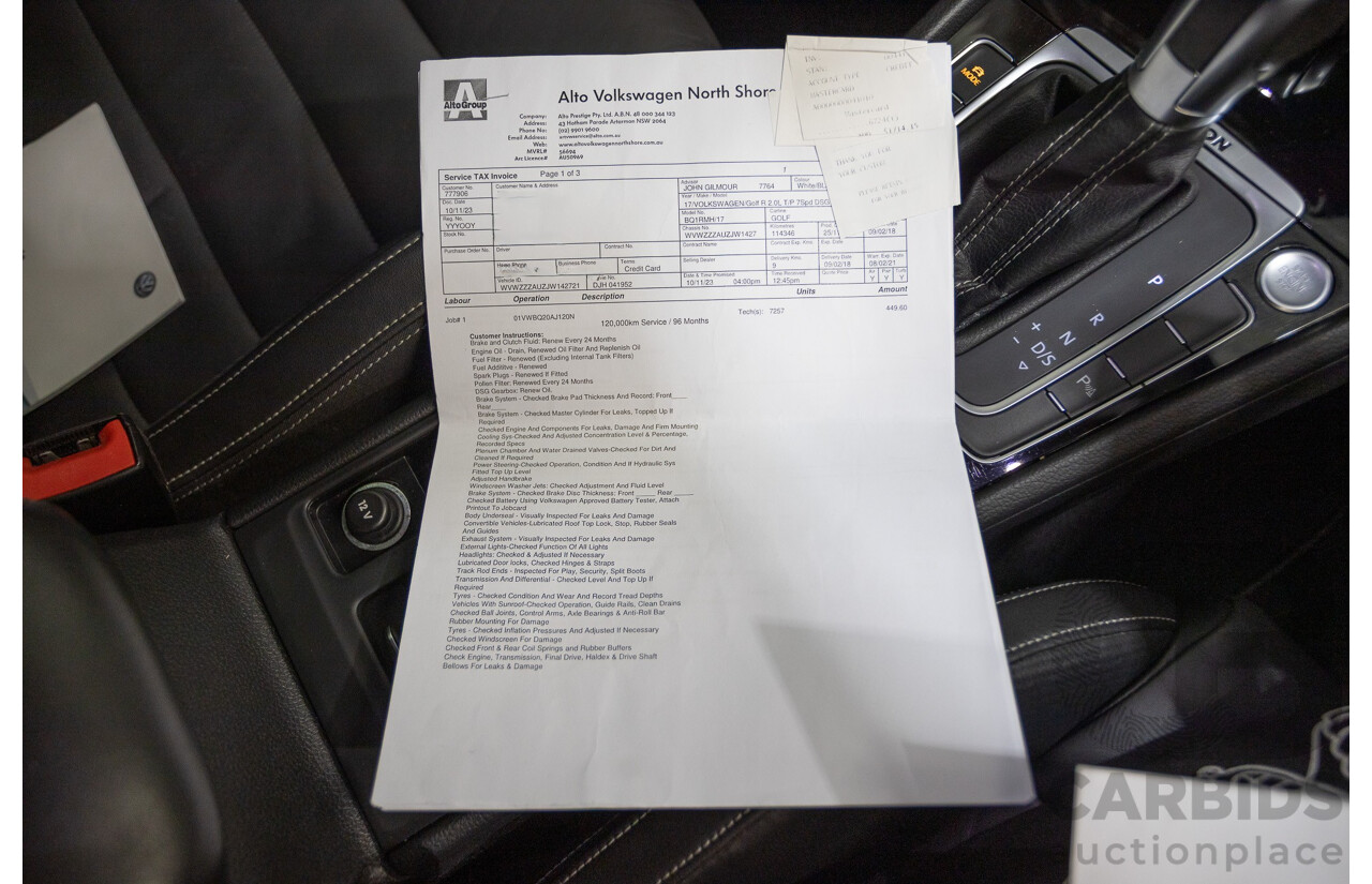 1/2018 Volkswagen Golf R Wolfsburg Edition (AWD) AU MY7.5 5D Hatchback Oryx White Pearl Turbo 2.0L