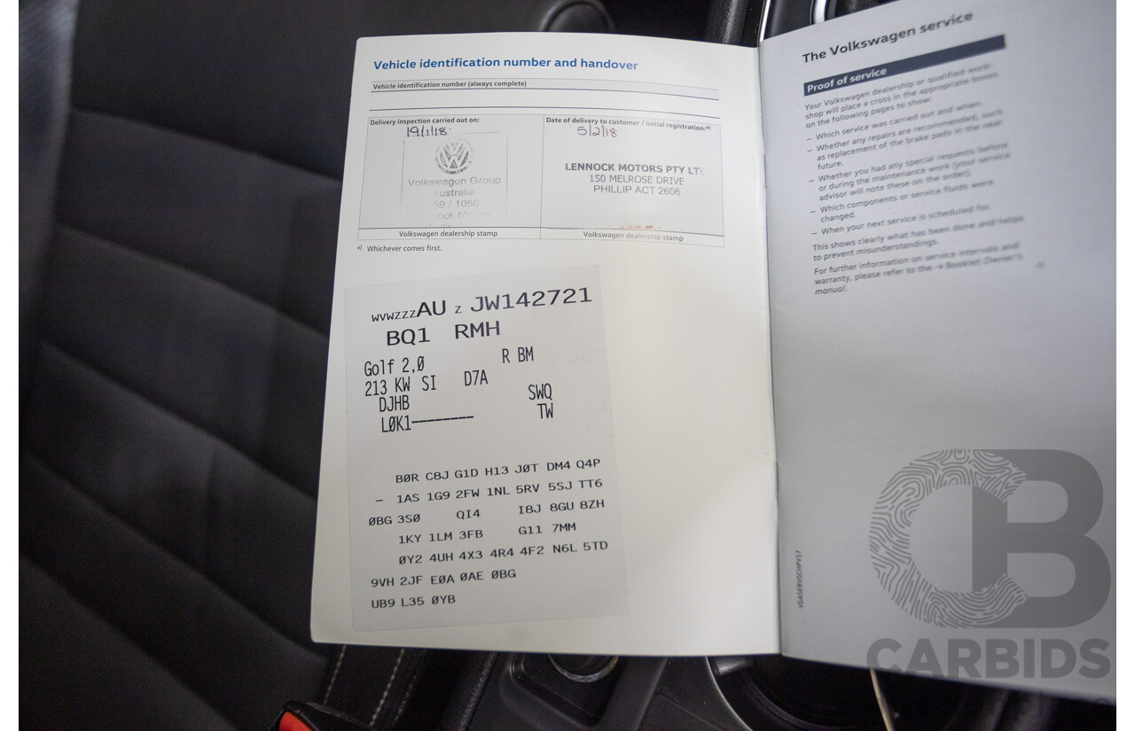 1/2018 Volkswagen Golf R Wolfsburg Edition (AWD) AU MY7.5 5D Hatchback Oryx White Pearl Turbo 2.0L