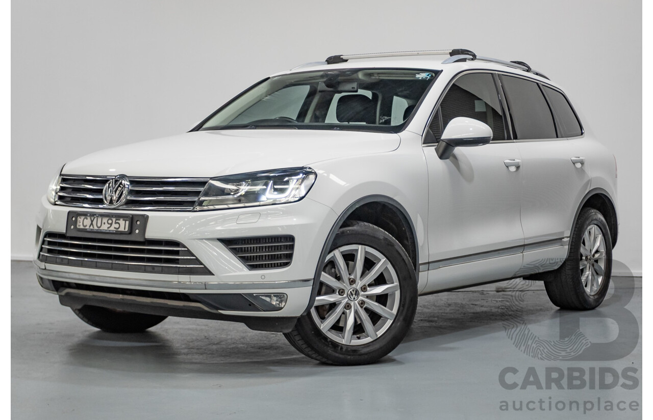 1/2015 Volkswagen Touareg V6 TDI (AWD) 7P MY15 4D Wagon Pure White Turbo Diesel 3.0L