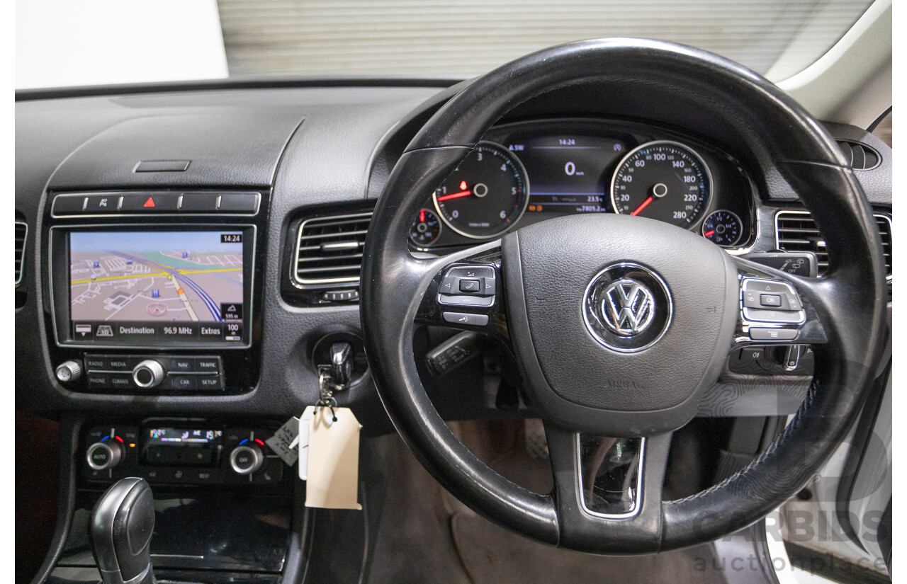 1/2015 Volkswagen Touareg V6 TDI (AWD) 7P MY15 4D Wagon Pure White Turbo Diesel 3.0L