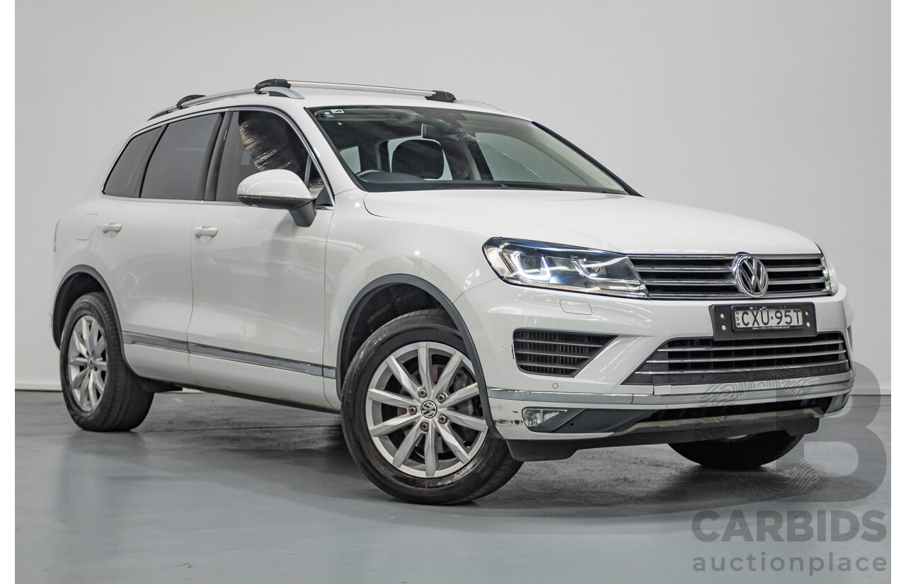 1/2015 Volkswagen Touareg V6 TDI (AWD) 7P MY15 4D Wagon Pure White Turbo Diesel 3.0L