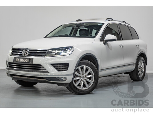 1/2015 Volkswagen Touareg V6 TDI (AWD) 7P MY15 4D Wagon Pure White Turbo Diesel 3.0L