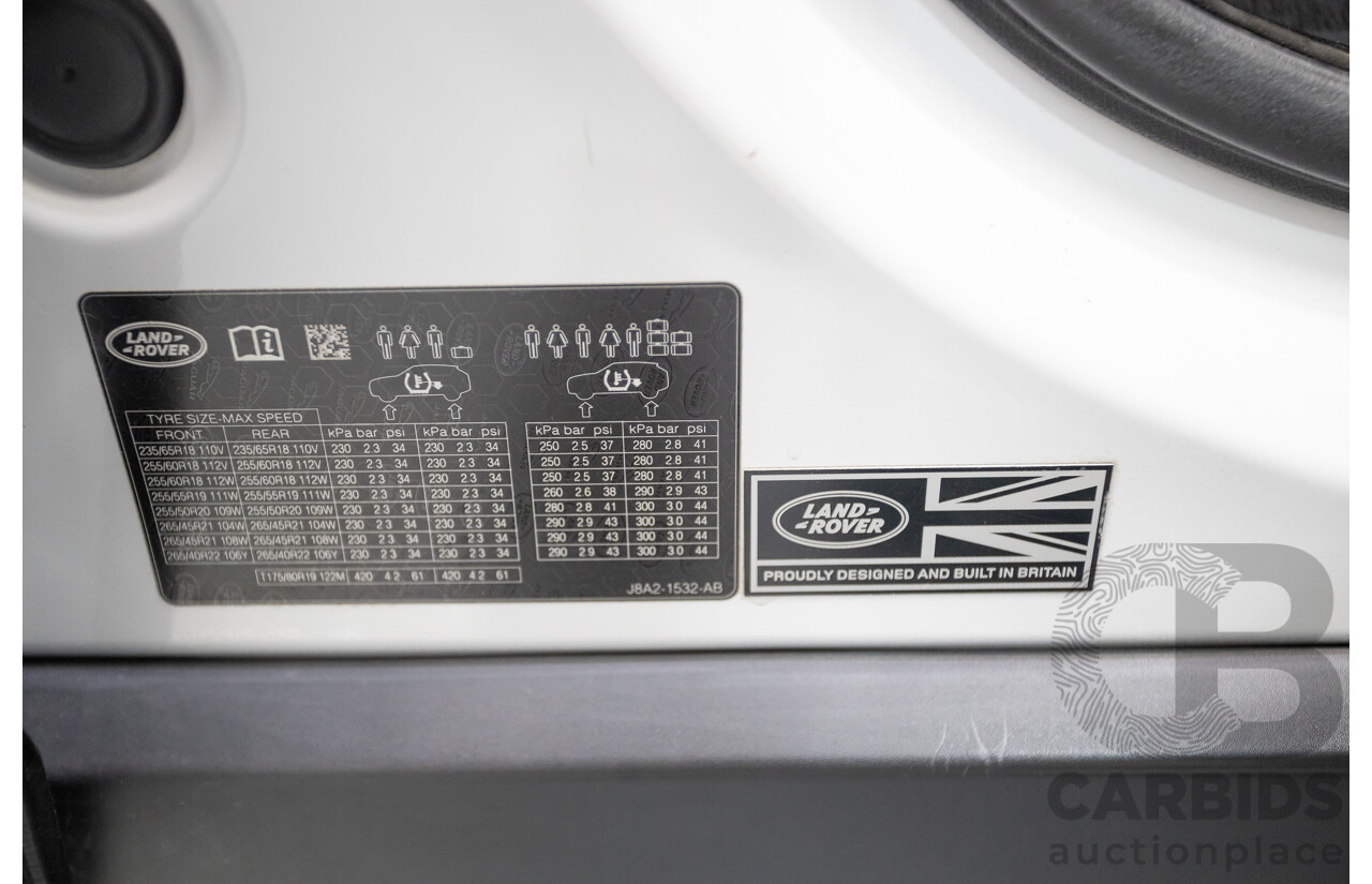 09/2017 Range Rover Velar D240 R-Dynamic SE (AWD) MY18 4D Wagon Polar White Turbo Diesel 2.0L