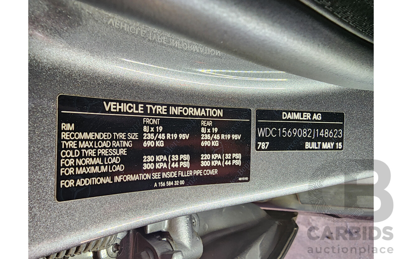 7/2015 Mercedes-Benz GLA 200 CDI X156 MY15 4d Wagon Grey 2.1L