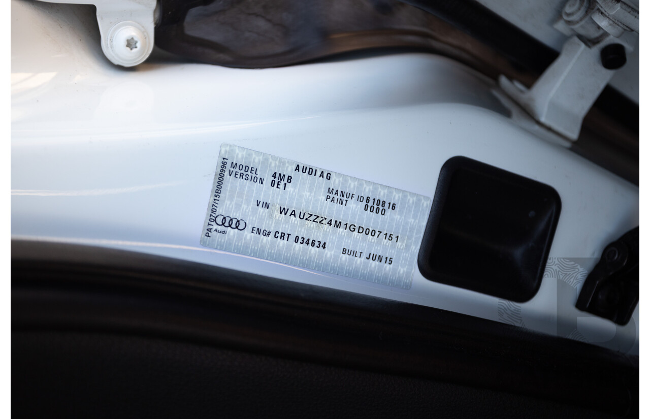 10/2015 Audi Q7 3.0 TDI Quattro (AWD) 4M 4D Wagon Pure White Turbo Diesel V6 (200kw) 3.0L - 7 seater