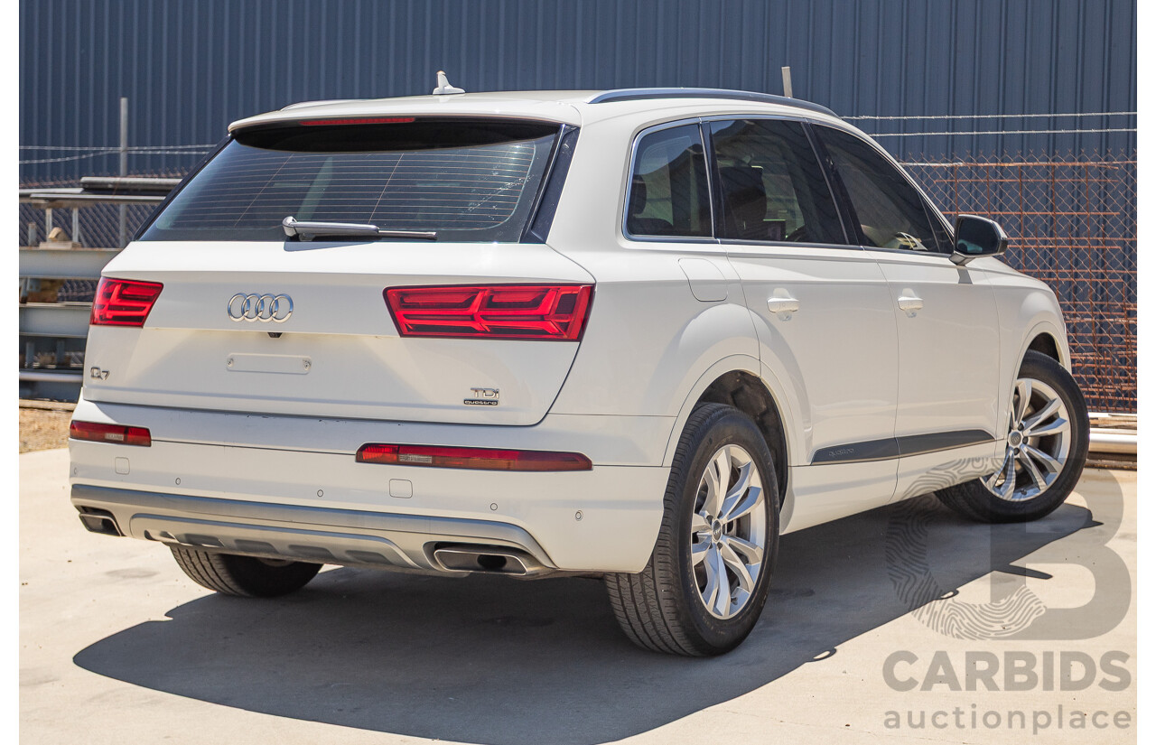10/2015 Audi Q7 3.0 TDI Quattro (AWD) 4M 4D Wagon Pure White Turbo Diesel V6 (200kw) 3.0L - 7 seater