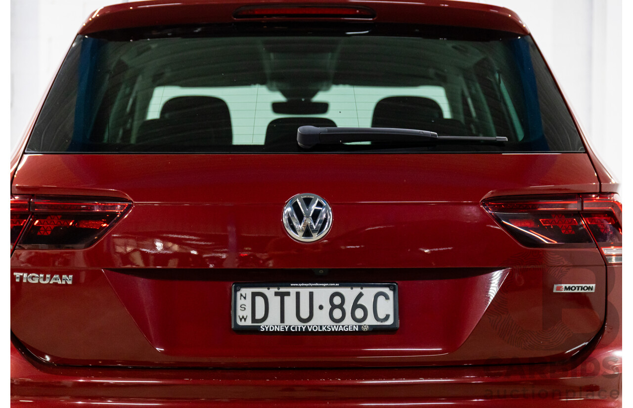 02/2018 Volkswagen Tiguan 162 TSI Sportline (AWD) 5NA MY18 4d Wagon Ruby Red Metallic Turbo 2.0L