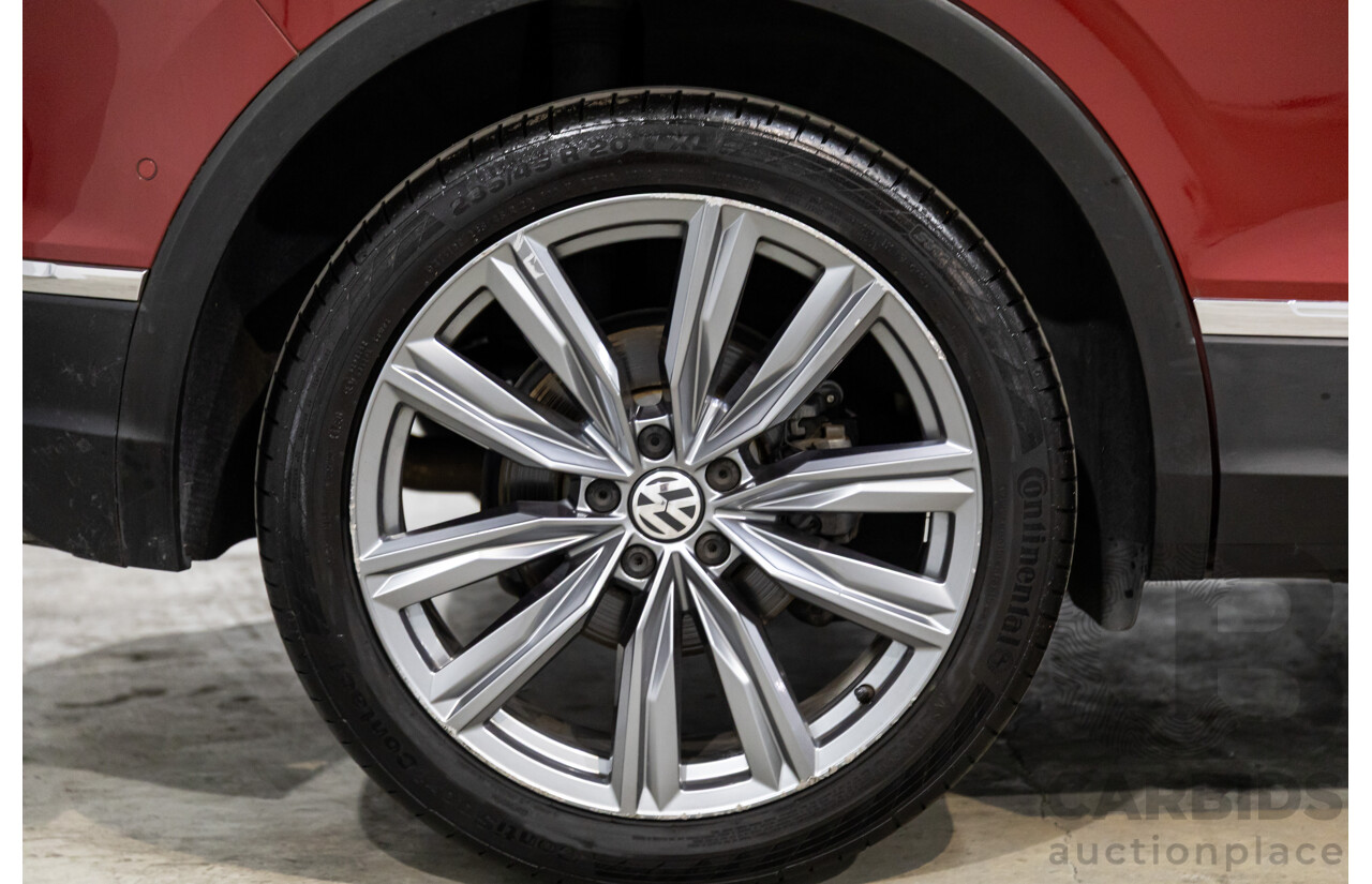 02/2018 Volkswagen Tiguan 162 TSI Sportline (AWD) 5NA MY18 4d Wagon Ruby Red Metallic Turbo 2.0L