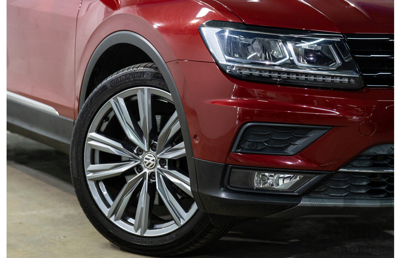 02/2018 Volkswagen Tiguan 162 TSI Sportline (AWD) 5NA MY18 4d Wagon Ruby Red Metallic Turbo 2.0L