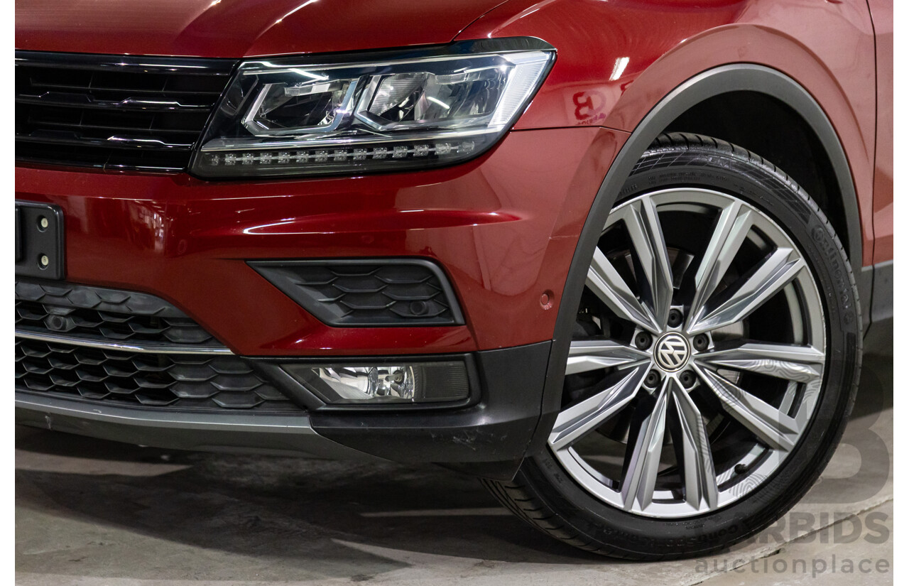 02/2018 Volkswagen Tiguan 162 TSI Sportline (AWD) 5NA MY18 4d Wagon Ruby Red Metallic Turbo 2.0L