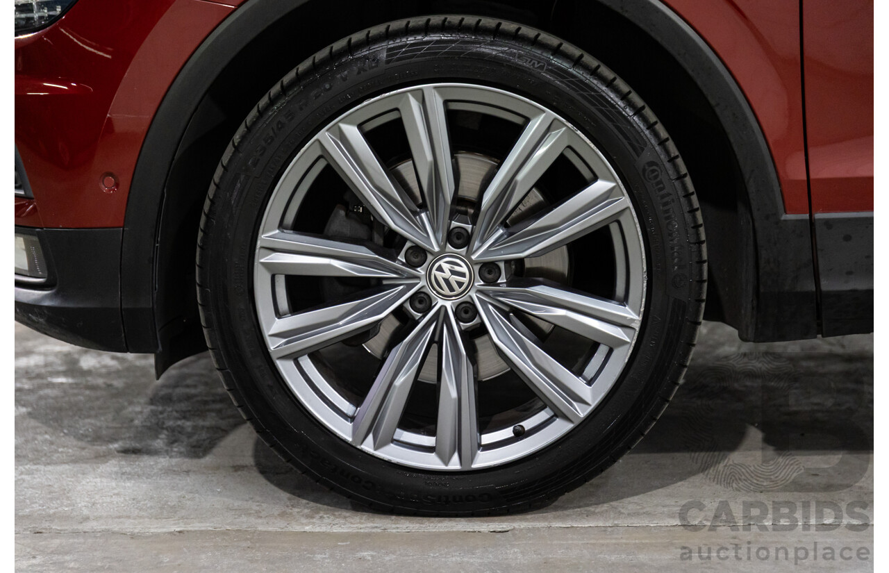 02/2018 Volkswagen Tiguan 162 TSI Sportline (AWD) 5NA MY18 4d Wagon Ruby Red Metallic Turbo 2.0L