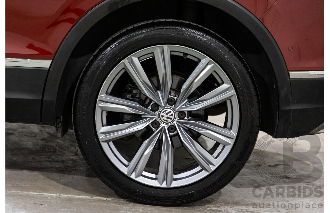 02/2018 Volkswagen Tiguan 162 TSI Sportline (AWD) 5NA MY18 4d Wagon Ruby Red Metallic Turbo 2.0L