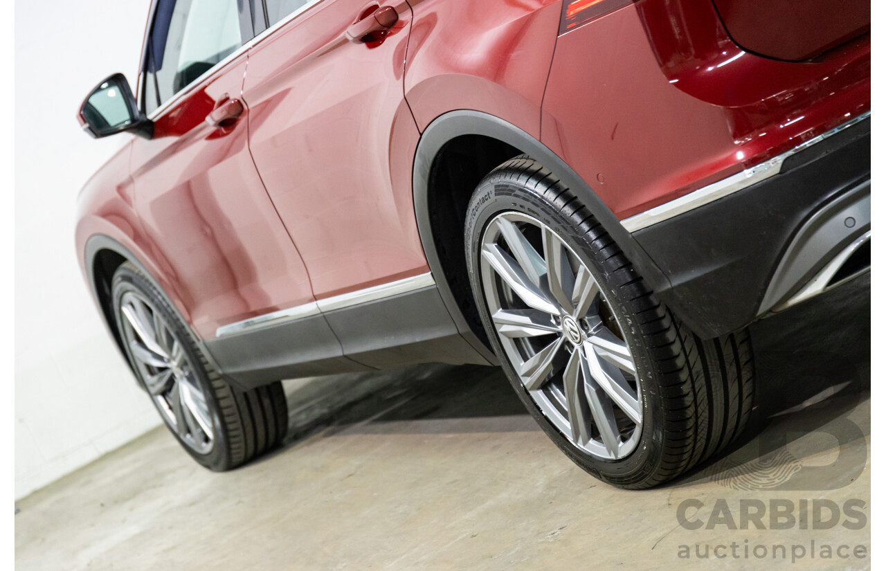 02/2018 Volkswagen Tiguan 162 TSI Sportline (AWD) 5NA MY18 4d Wagon Ruby Red Metallic Turbo 2.0L