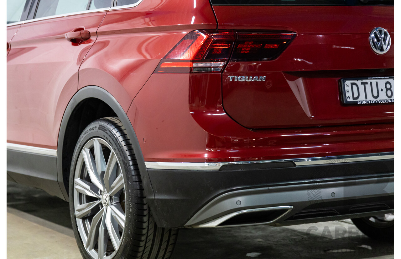 02/2018 Volkswagen Tiguan 162 TSI Sportline (AWD) 5NA MY18 4d Wagon Ruby Red Metallic Turbo 2.0L