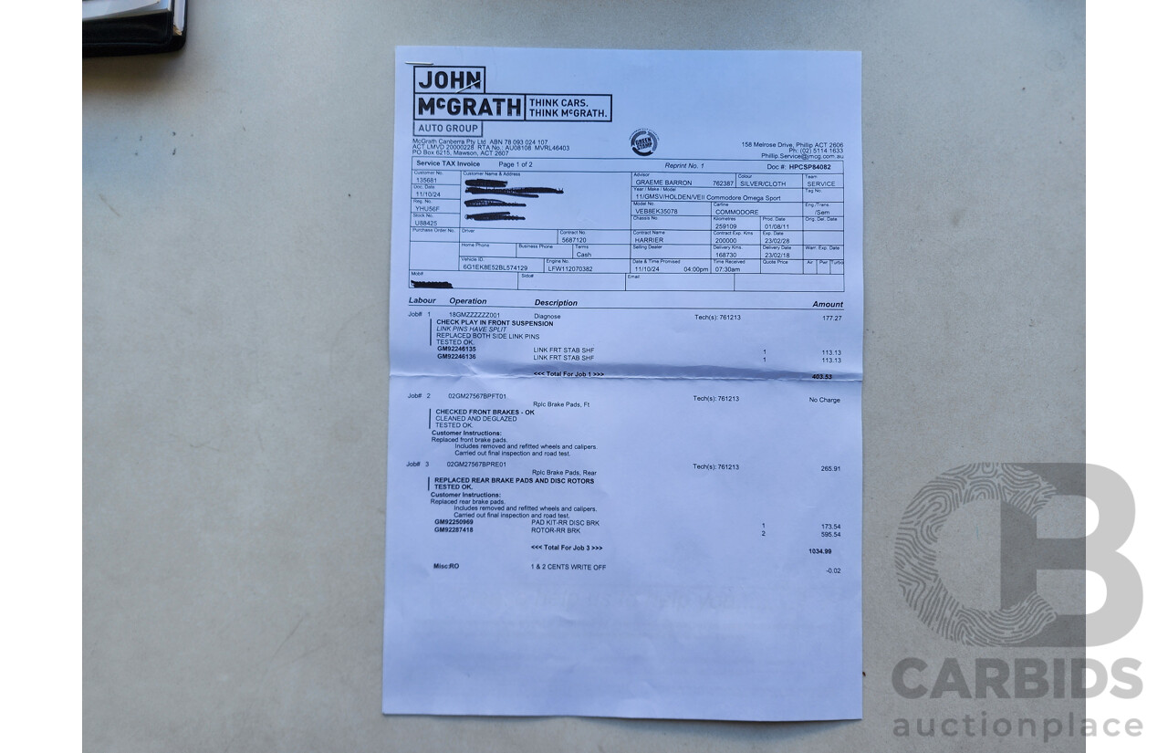 8/2011 Holden Commodore Omega VE II 4d Sportwagon Silver 3.0L