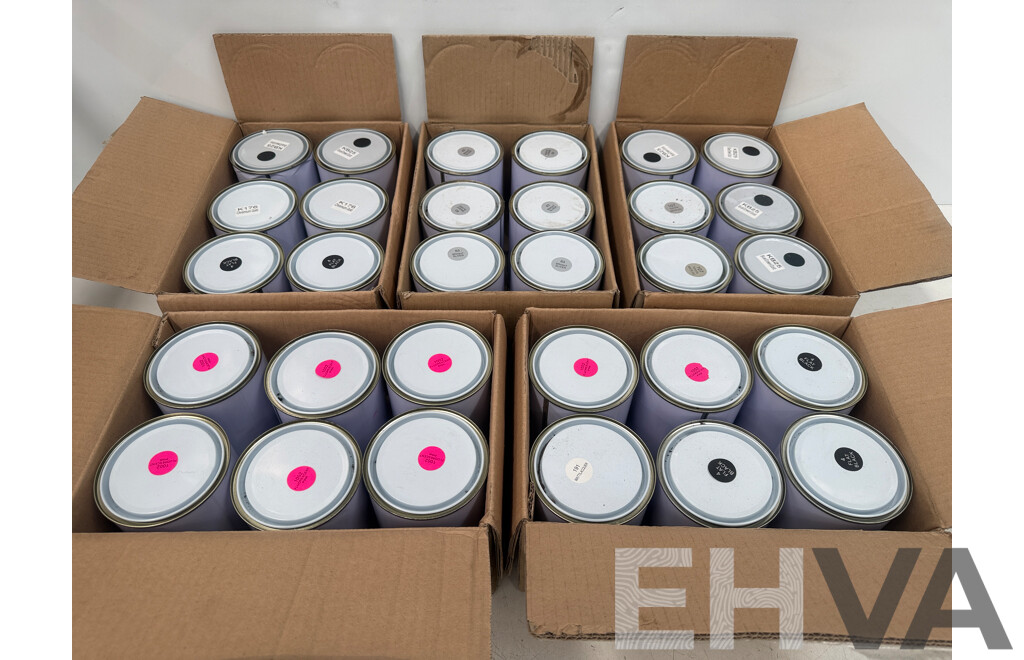 5x Boxes of Assorted 1Litre Paint - Assorted Colours