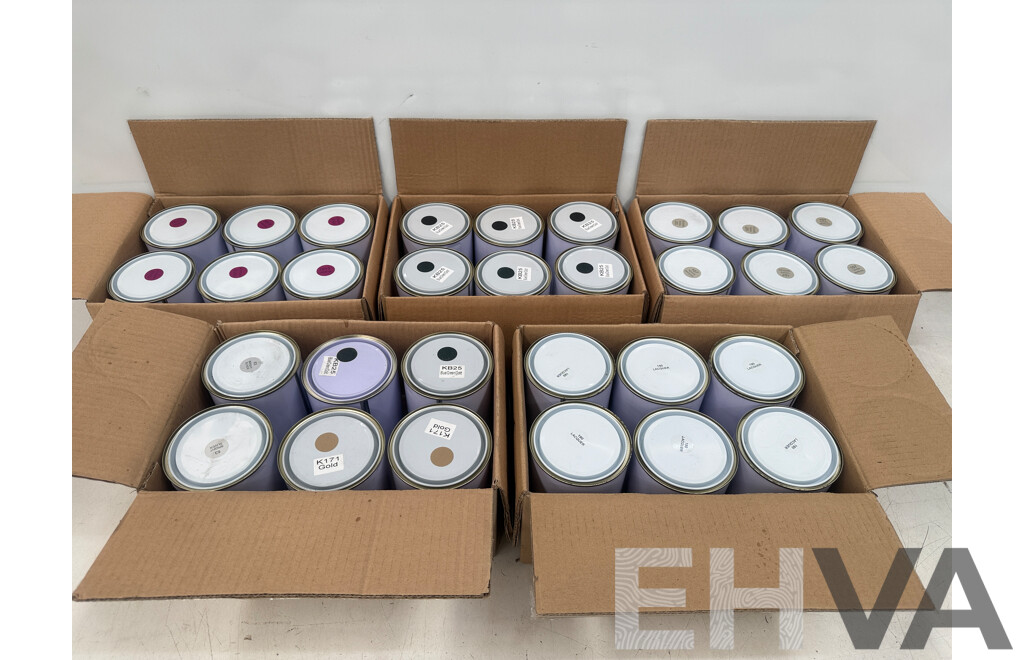 5x Boxes of Assorted 1Litre Paint - Assorted Colours