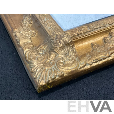 Burnished Gilt Gesso Framed Bevelled Wall Mirror