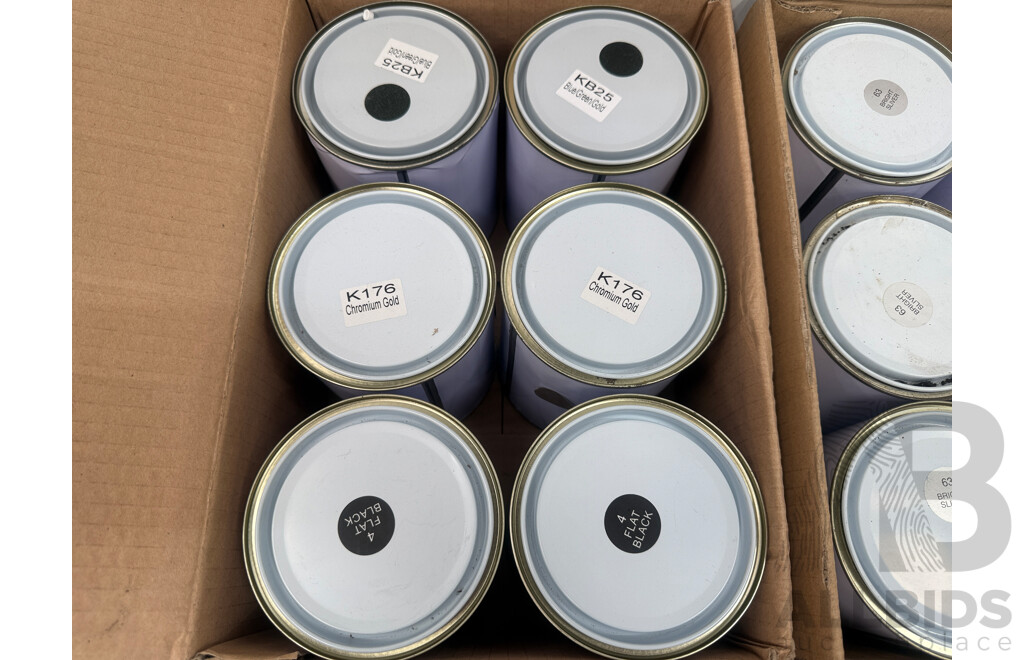 5x Boxes of Assorted 1Litre Paint - Assorted Colours