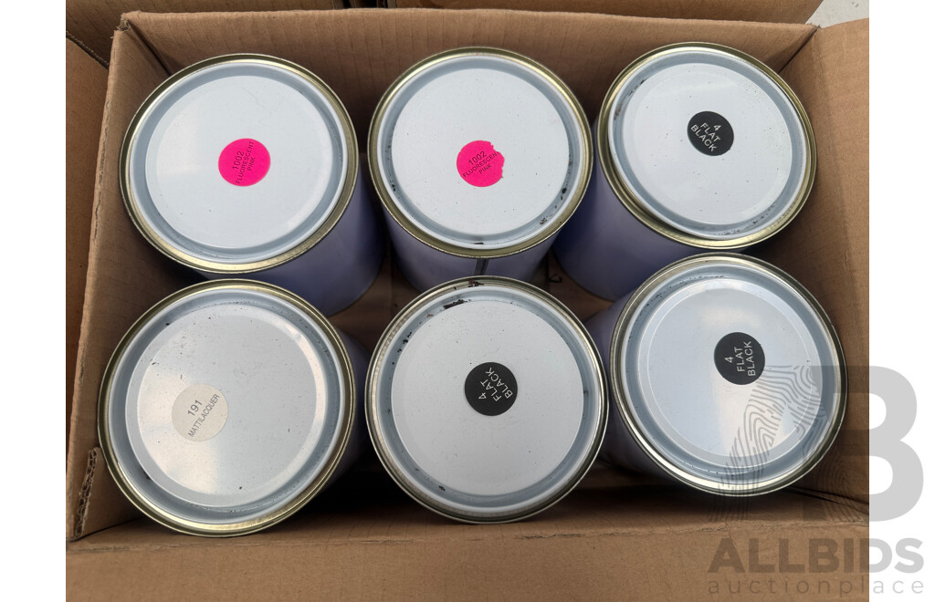 5x Boxes of Assorted 1Litre Paint - Assorted Colours