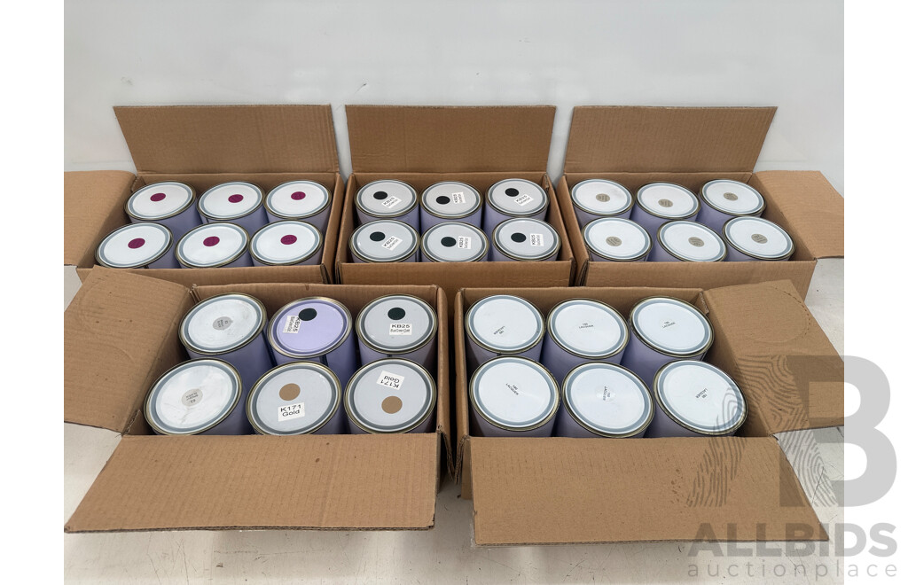 5x Boxes of Assorted 1Litre Paint - Assorted Colours