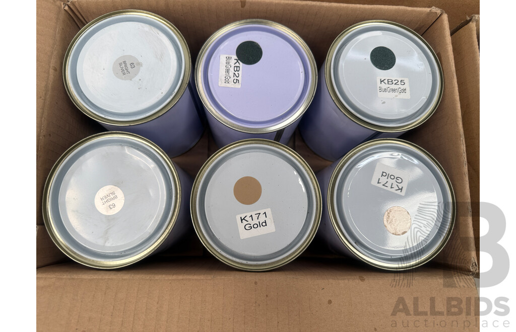 5x Boxes of Assorted 1Litre Paint - Assorted Colours