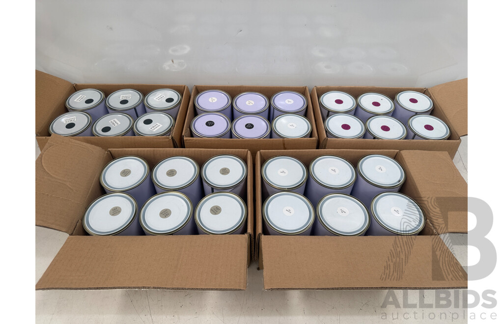 5x Boxes of Assorted 1Litre Paint - Assorted Colours