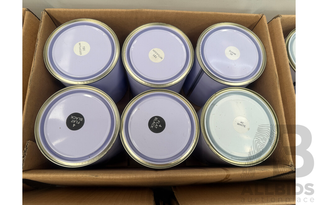 5x Boxes of Assorted 1Litre Paint - Assorted Colours