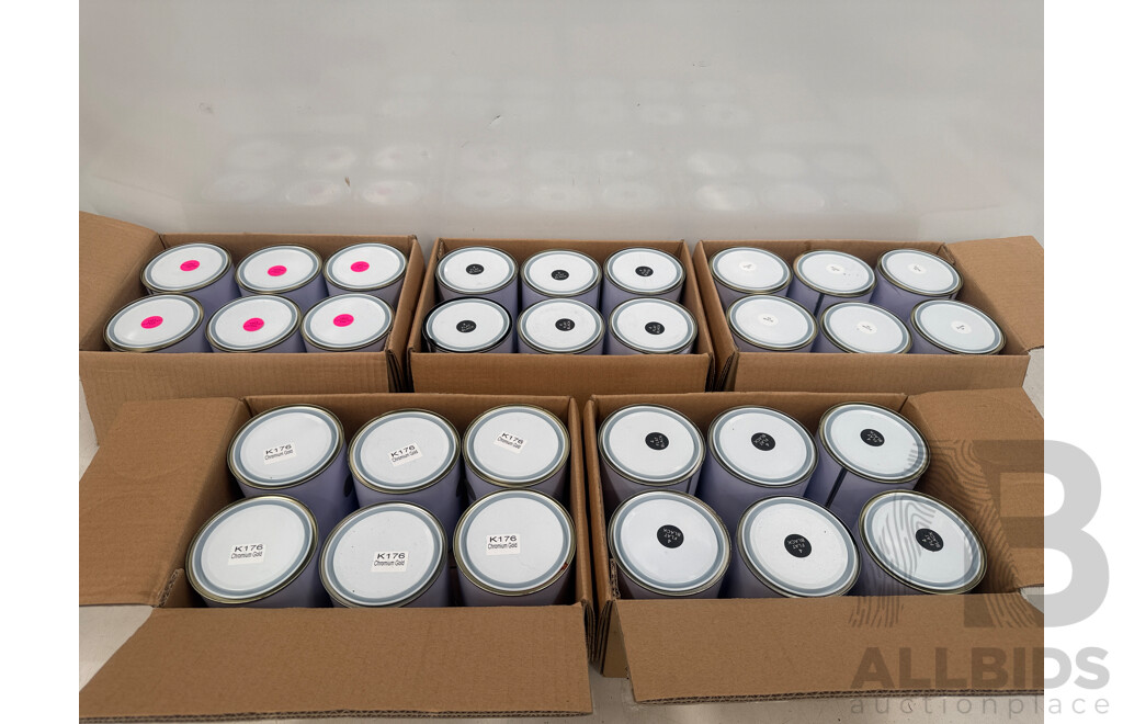 5x Boxes of Assorted 1Litre Paint - Assorted Colours