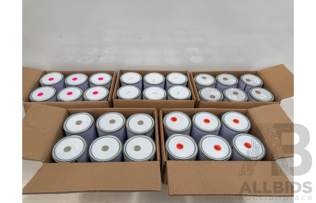 5x Boxes of Assorted 1Litre Paint - Assorted Colours