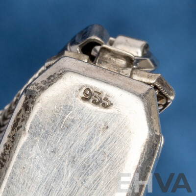 Vintage Sterling Silver Kestenmade Permaware Womens Watch. Macasite Stones