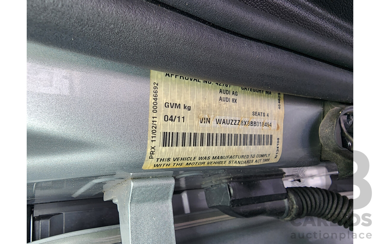 4/2011 Audi A1 1.4 TFSI Ambition 8X 3d Hatchback Silver 1.4L