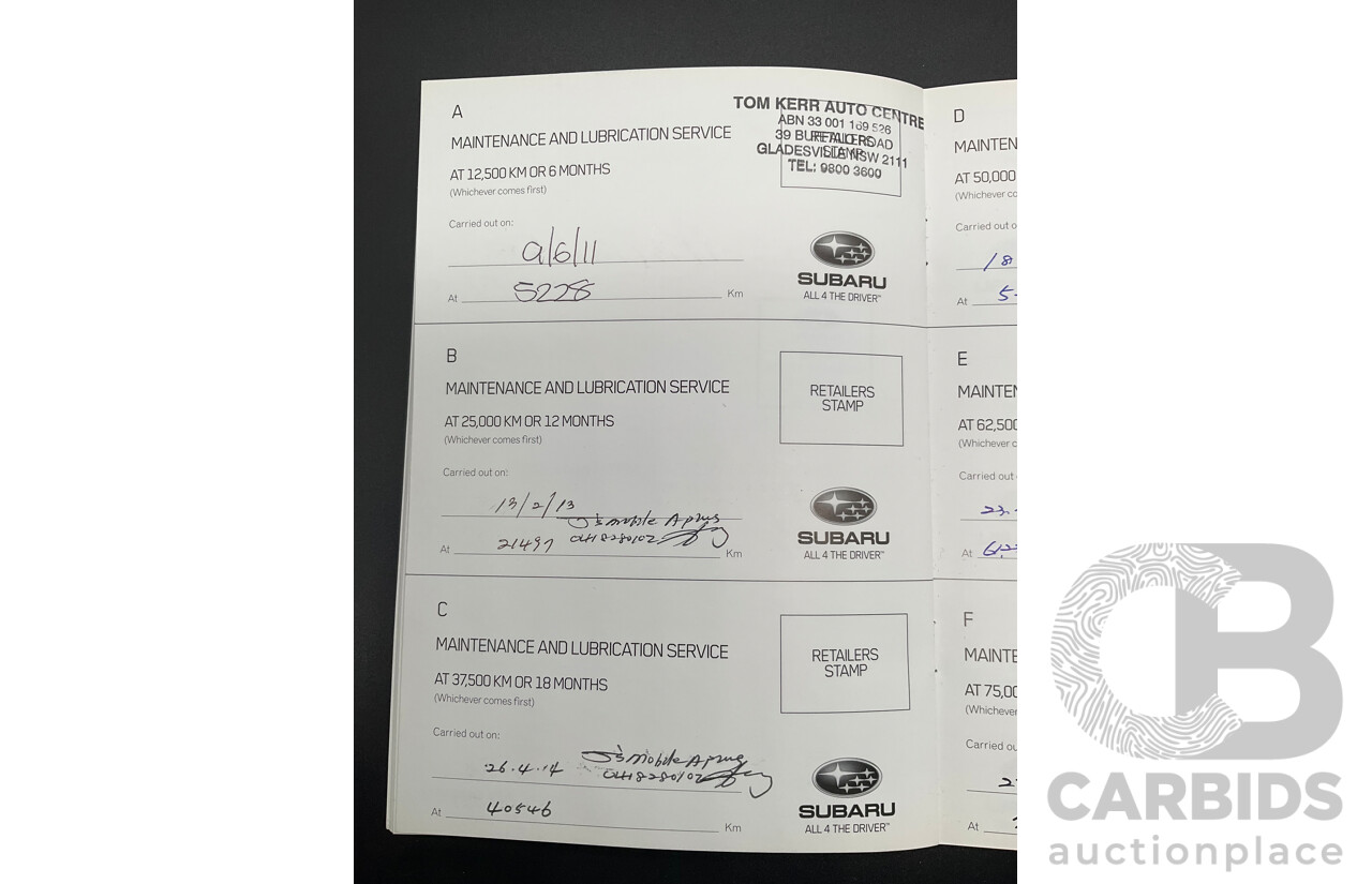 11/2010 Subaru Outback 2.5i MY11 4d Wagon Crystal White Pearl 2.5L