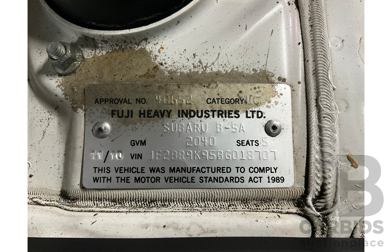 11/2010 Subaru Outback 2.5i MY11 4d Wagon Crystal White Pearl 2.5L