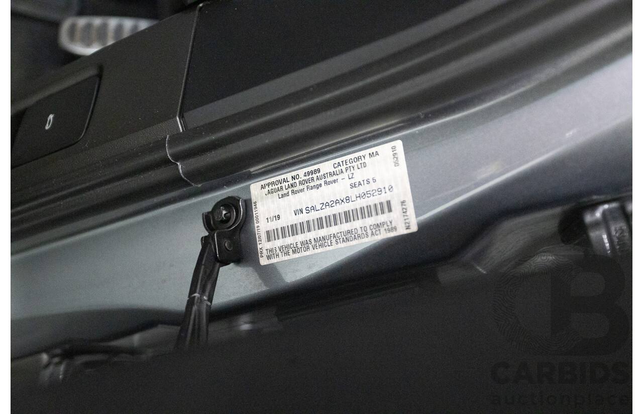 11/2019 Land Rover Range Rover Evoque P250 R-DYNAMIC S (183kW) AWD L551 MY20.25 4D Wagon Eiger Grey Metallic Tubro 2.0L