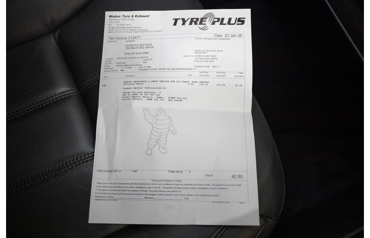 06/2016 Range Rover Range Rover Sport 3.0 TDV6 SE (AWD) LW MY16 4D Wagon Polaris White Turbo Diesel 3.0L