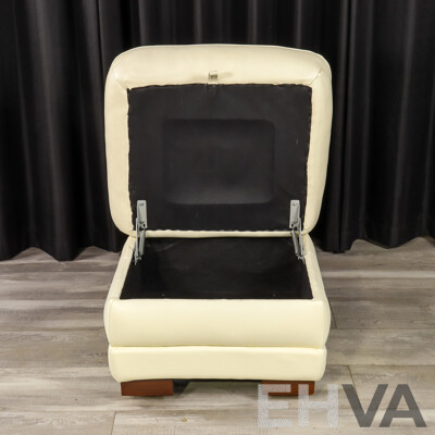 Leather Ottoman with Lift Top Storage