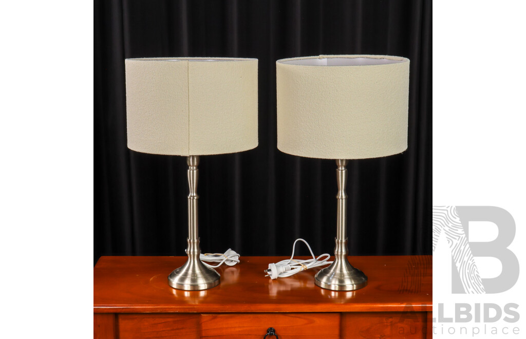 Pair of Chrome Table Lamps