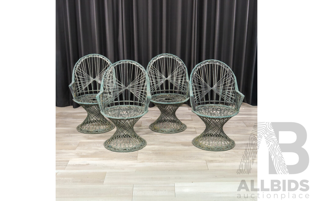 Vintage Spun Fiberglass Five Piece Outdoor Suite by Russell Woodard