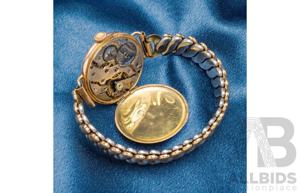 Vintage Ladies' 9ct Gold Hunter Case 17 Jewels Manual Wind Watch. Serial - 206501