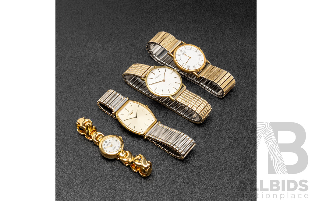 Collection of Vintage Watches - Accurist, Longines, Seiko, Elite - Lot of 4