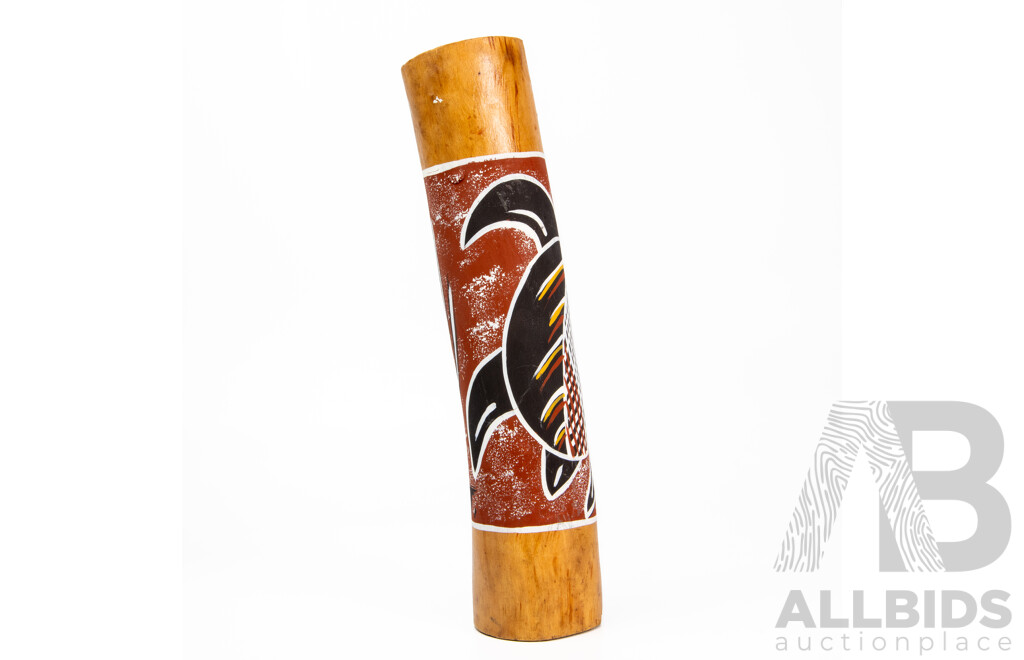 Jack, (20th Century, Indigenous-Australian), Spirit Turtle, Vintage Travel Didgeridoo, Wood and Natural Pigments, 25 cm (length)