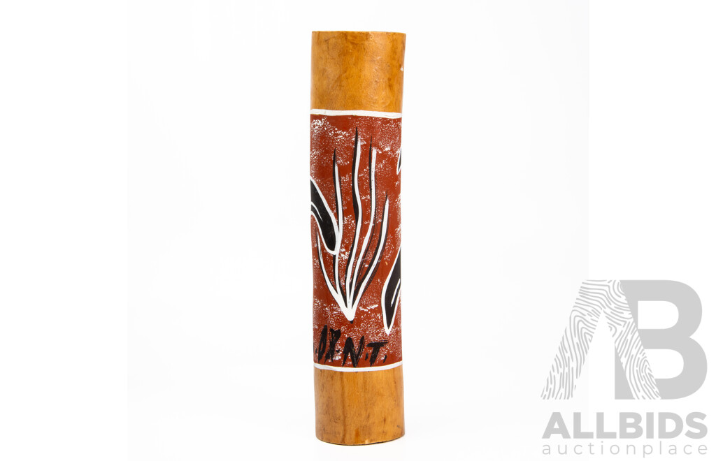 Jack, (20th Century, Indigenous-Australian), Spirit Turtle, Vintage Travel Didgeridoo, Wood and Natural Pigments, 25 cm (length)