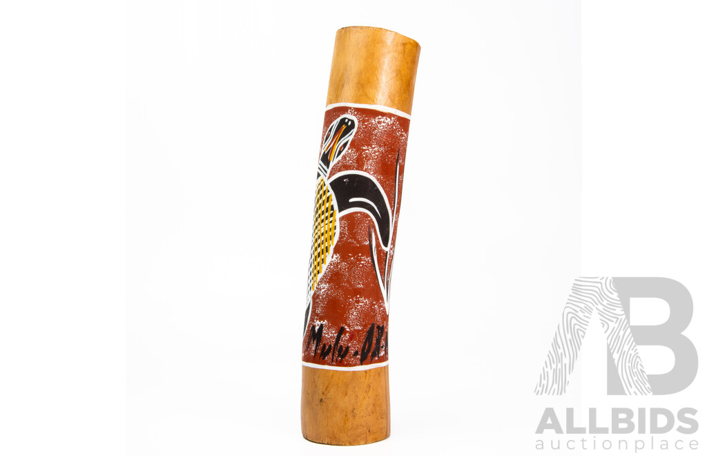 Jack, (20th Century, Indigenous-Australian), Spirit Turtle, Vintage Travel Didgeridoo, Wood and Natural Pigments, 25 cm (length)