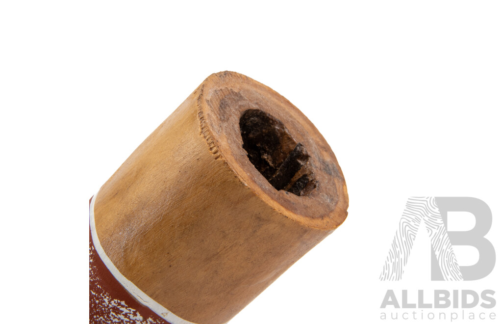 Jack, (20th Century, Indigenous-Australian), Spirit Turtle, Vintage Travel Didgeridoo, Wood and Natural Pigments, 25 cm (length)